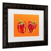 Trademark Fine Art - Alice Straker  Peppers On Orange Matted Framed Art - 3 of 4