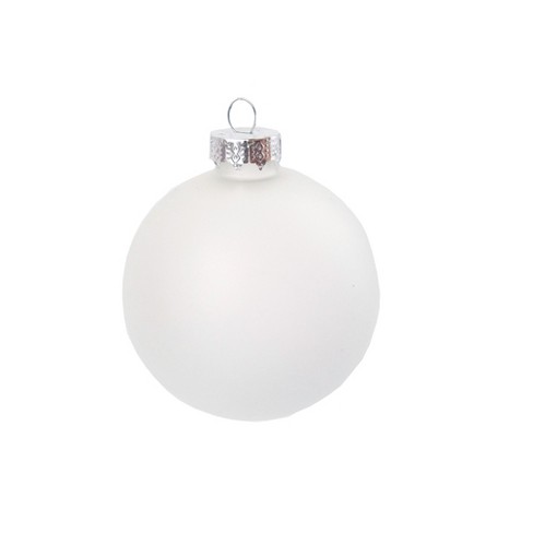 Northlight 40ct Snow White Matte Glass Ball Christmas Ornaments 1.25