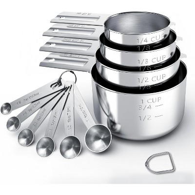 Attop Stainless Steel Measuring Cups & Spoons Set, Cups and Spoons,Kitchen Gadgets for Cooking & Baking (10)