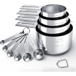 Attop Stainless Steel Measuring Cups & Spoons Set, Cups and Spoons,Kitchen Gadgets for Cooking & Baking (10) - 1 of 4