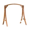 Outdoor Patio Larch Wood Porch Swing Loveseat with Beam & Chains for Garden or Backyard - 2 of 4