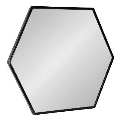 22" x 25" McNeer Hexagon Wall Mirror Black - Kate & Laurel All Things Decor