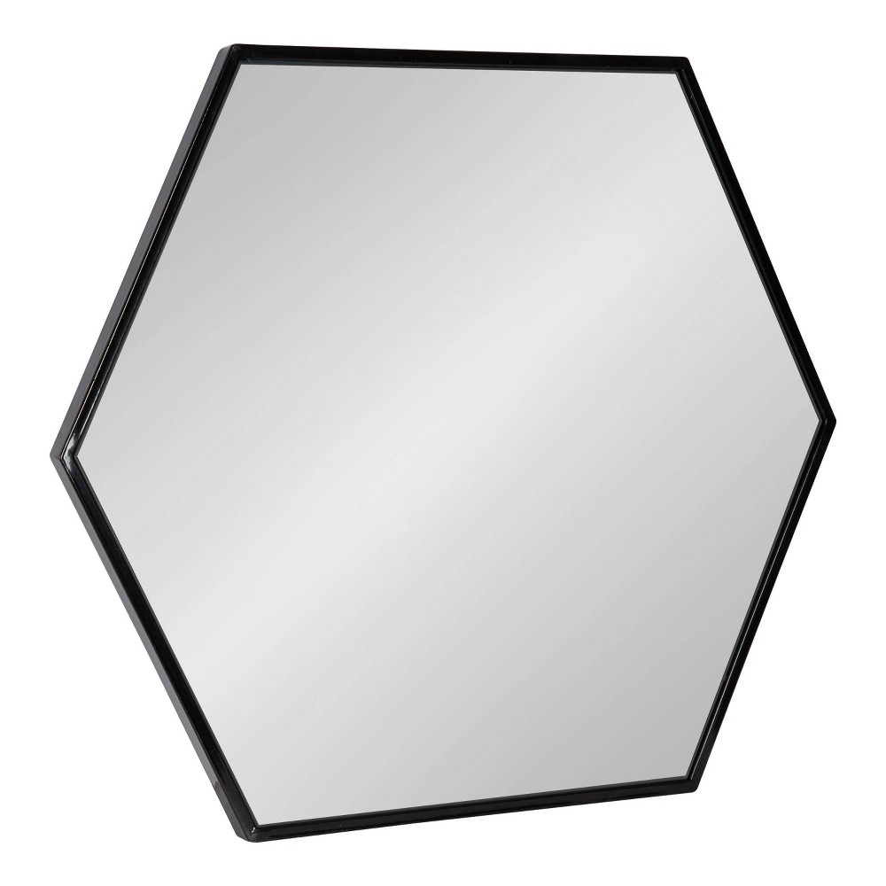 Photos - Wall Mirror 22" x 25" McNeer Hexagon  Black - Kate & Laurel All Things Deco