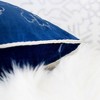DSVIMOY Support Pillow Blue Velvet Holiday Throw Pillow with Silver Snowflake Embroidery for Living Room, Blue, 17"*17"*10" - 4 of 4