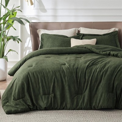 Bedsure | 2/3 Pcs Comforter Set Solid Cationic Dyeing Soft & Cozy Bedding Set