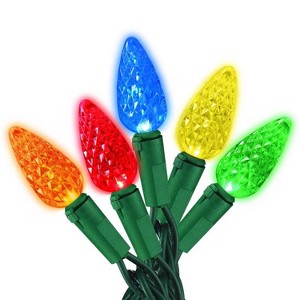 Celebrations Gold LED C6 Multicolored 100 CT String Christmas Lights 33 FT - 1 of 2