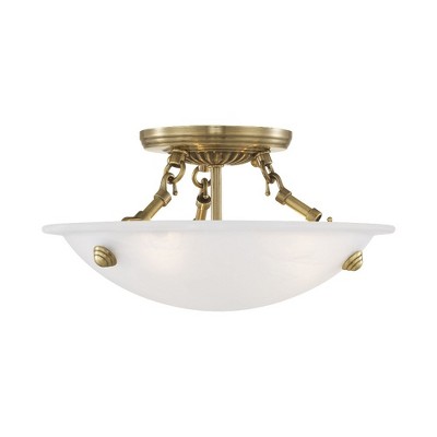 Livex Lighting Oasis 3 - Light Flush Mount in  Antique Brass