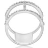Pompeii3 1/2ct Designer Diamond Right Hand Wide H Shape Fashion Ring 10K White Gold - 3 of 4
