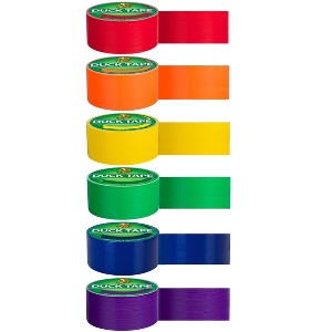 Duck Color Duct Tape Pride Pack, Red, Orange, Yellow, Green, Blue and Purple, 6 Rolls - 115 Yards Total - 1 of 4