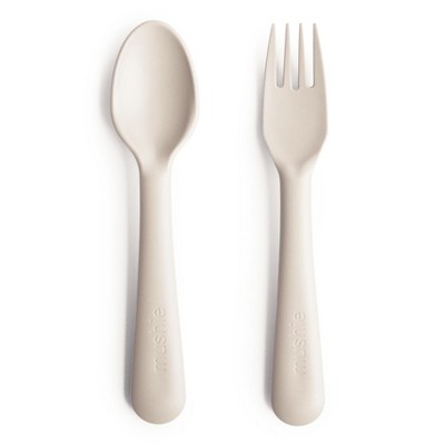 Mushie Dinnerware Fork and Spoon Set