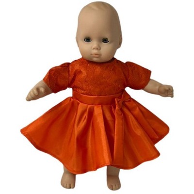 Doll Clothes Superstore Orange Party Dress Fits 14-15 Inch Baby Dolls