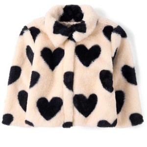 The Children's Place Toddler Girls Long Sleeve Heart Faux Fur Coat - 1 of 4