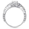 Pompeii3 1 1/5ct Princess Cut Halo Diamond Engagement Ring 14K White Gold - 3 of 4