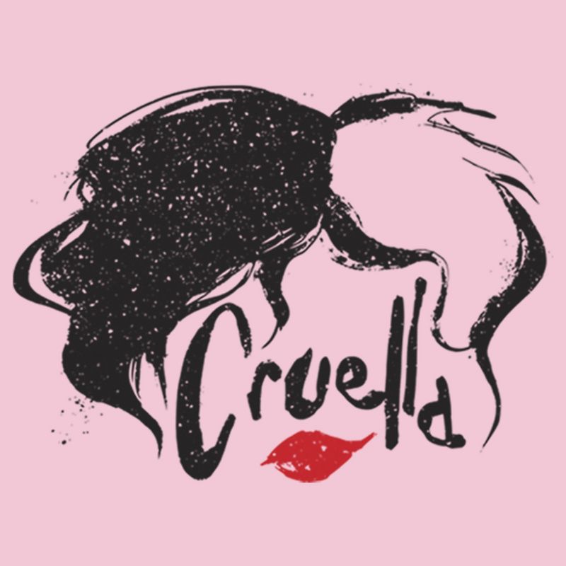 Girl's Cruella Red Lips Logo T-Shirt, 2 of 5