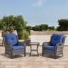 POCASSY 3 Piece Patio Furniture Set, All Weather Wicker Accent Lounge Club Patio Chairs with Side Table for Porch Balcony - 2 of 4