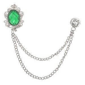 Unique Bargains Men's Rhinestone Flower Design Brooch Pins - 1 of 4