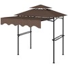 Outsunny 8' x 5' Grill Gazebo, Double Tiered Outdoor BBQ Gazebo with Side Awning, 2 Side Shelves and 6 Hooks for Patio, Deck, Yard - 4 of 4