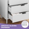 Modern Fluted 3 Drawer Dresser Chest of Drawers with Solid Wood Legs Wood Storage Dresser Organizer for Dorms Flats Living Rooms - 4 of 4