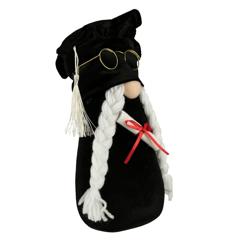 Northlight 10.5" Graduation Day Girl Gnome in Black Cap and Gown, 3 of 6