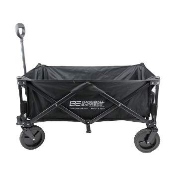 Baseball Express Folding Wagon, 34.5" x 16.5" x 36" Collapsible Wagon Cart With Travel Case
