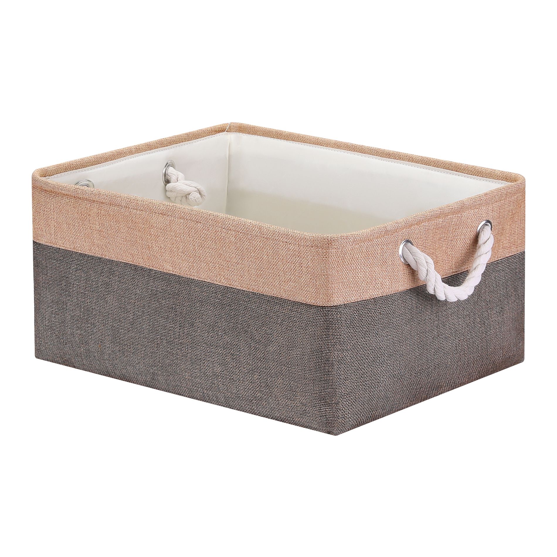 Unique Bargains Fabric Collapsible Storage Organizer Basket with Handles Coffee/Brown 16*12.5*8in