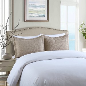 Marcielo 2 Pcs Embroidered Decorative Pillow Shams Set Standard Size - 1 of 4