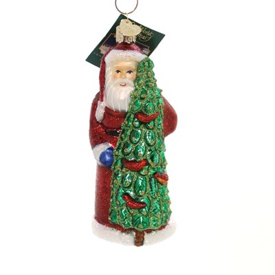 Old World Christmas 5.25" Santa With Calling Birds Ornament St Nichols  -  Tree Ornaments