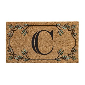 28" x 16" Monogram Coir Mat, Letter  "C" - 1 of 4