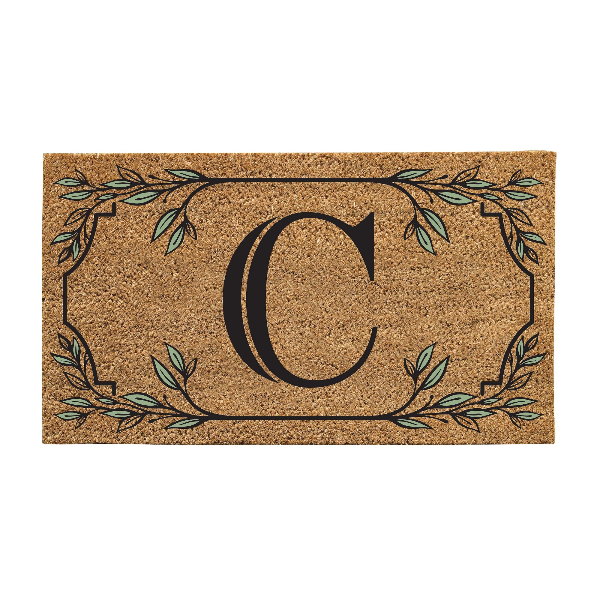 28" x 16" Monogram Coir Mat, Letter "C"