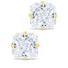 SHINE by Sterling Forever Sterling Silver Radiant Cut Prong Set Stud Earrings - 2 of 4