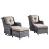 Gymojoy Outdoor Swivel Chair with Ottoman High Back Glider Chair with Soft Cushion - 3 of 4