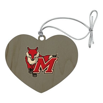 Marist College Secondary Logo Heart Love Wood Christmas Tree Holiday Ornament