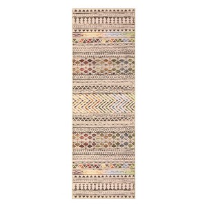 Modern Geometric Living Room Bedroom Area Rugs, Washable Soft Low Pile Floor Carpet with Stripped Lines for Dining Room - 1 of 4