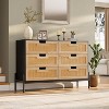 Jojoka Natural Rattan 6 Drawer Double Dresser, Wooden Chest of Drawer - 3 of 4
