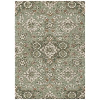 HomeRoots 3' X 5' Sage Copper And Ivory Medallion Washable Indoor Outdoor Area Rug