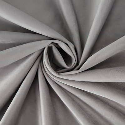 Gray Velvet Blackout Thermal Back Tab Curtain Panel