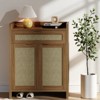 32" Rattan Shoe Cabinet with Storage, 5-Tiers Shoe Organizer Storage Cabinets with Shelves & Doors - 3 of 4