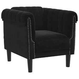 vidaXL Sofa Chair Accent Black Velvet Armchair – Modern Living Room Seating with Padded Comfort – 31.5" W x 30.3" D x 29.1" H - 1 of 4