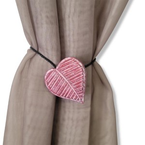 Evideco French Home Goods Magnetic Wooden Heart Curtain Tiebacks – Easy to Use, No Installation Needed - 1 of 4