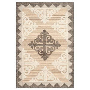 Brown/Charcoal Solid Knotted Area Rug - (5