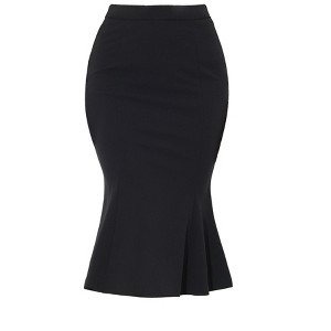 Allegra K Women's High Waist Ruffle Hem Fishtail Mermaid Midi Bodycon Skirt - 1 of 4