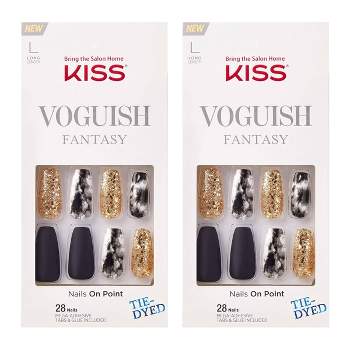 Kiss Voguish Fantasy Fake Nails - Milk Bath - 2pk - 56ct : Target