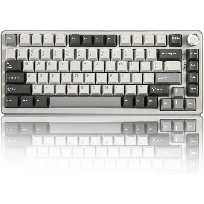Wireless Mechanical Keyboard, 75% Layout with Knob, Hot Swap Gasket Custom Structure, Creamy Pre-lubed Switches, RGB Backlit, Bluetooth/Type-C/2.4G