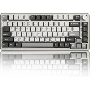 Wireless Mechanical Keyboard, 75% Layout with Knob, Hot Swap Gasket Custom Structure, Creamy Pre-lubed Switches, RGB Backlit, Bluetooth/Type-C/2.4G - 1 of 4
