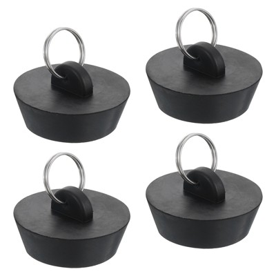 Unique Bargains Rubber Flexible Bathtub Sink Drain Stoppers with Hanging Ring 4 Pcs