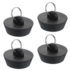 Unique Bargains Rubber Flexible Bathtub Sink Drain Stoppers with Hanging Ring 4 Pcs - 1 of 4