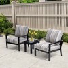 Crestlive Products 3pc Outdoor Set Outdoor Dining Chairs with Sunbrella Cushion and Patio Table Aluminum Frame - 4 of 4