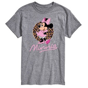 Men's - Disney - Minnie Mouse Leopard Print Logo Short Sleeve Graphic T-Shirt - 1 of 4