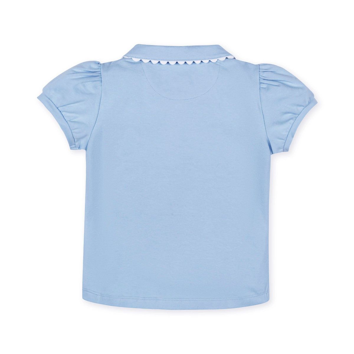 Hope & Henry Girls' Puff Sleeve Jersey Knit Polo, Kids - thumbnail 5