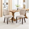 Mshliw Set of 2 Vintage Tufted Velvet Dining Chairs with Nailhead Trim, High Back Upholstered Side Chairs with Solid Rubberwood Legs for Dining Room - 2 of 4